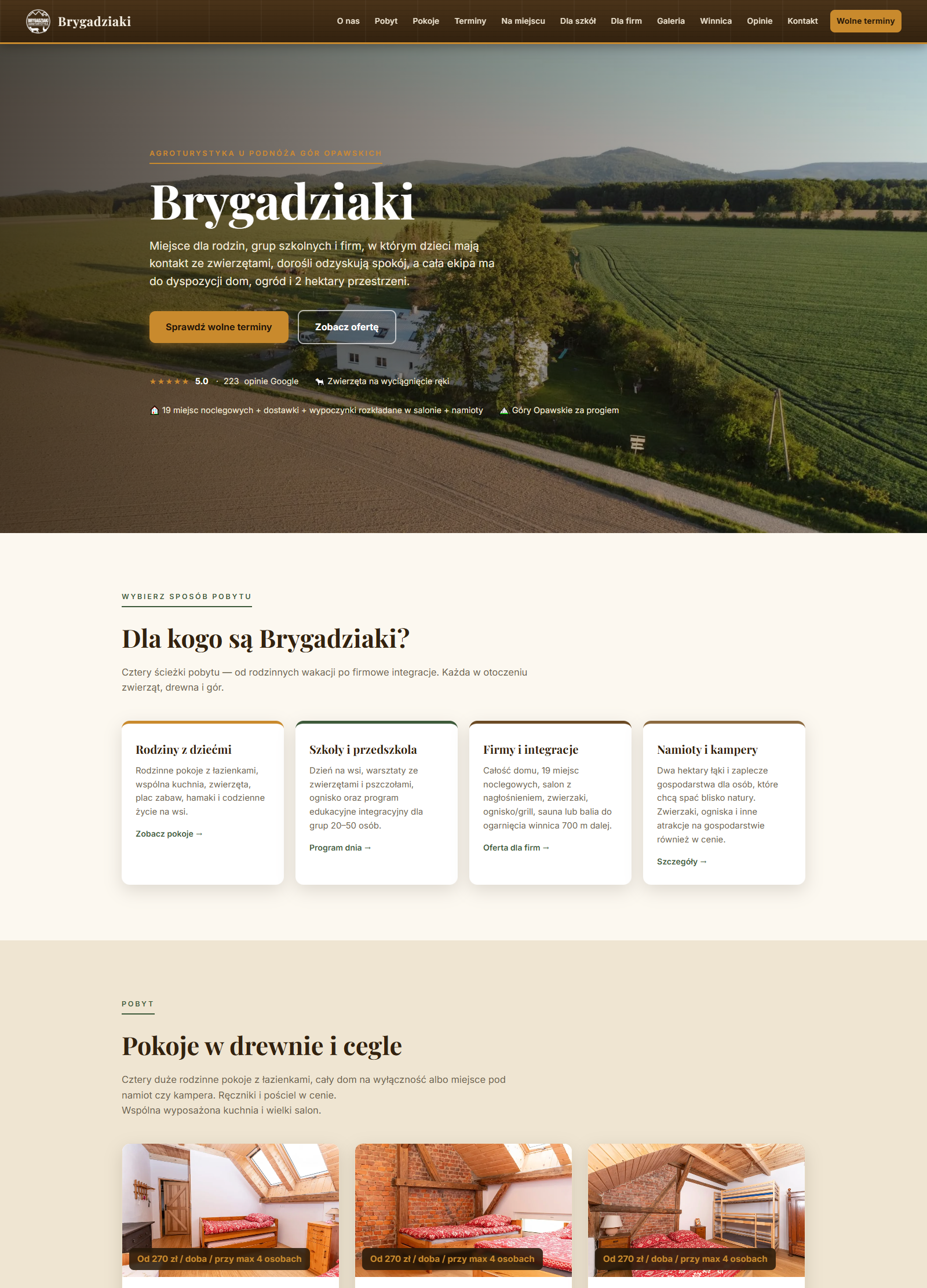 Zrzut ekranu strony brygadziaki.pl